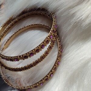 Elegant Gold and Pink Bracelet Set